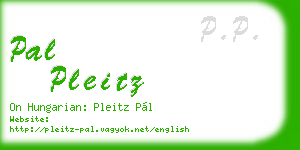 pal pleitz business card